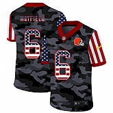 Nike Cleveland Browns 6 Baker Mayfield Camo 2020 USA Flag Salute to Service Limited Jersey zhua,baseball caps,new era cap wholesale,wholesale hats